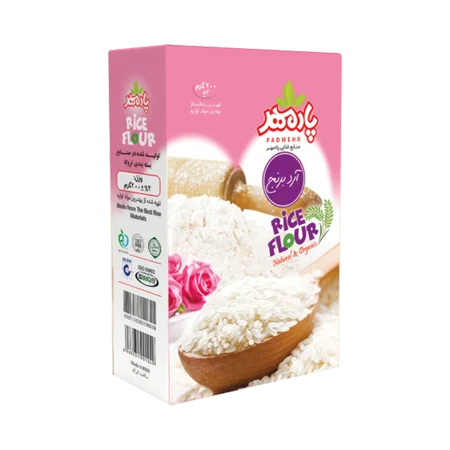 Rice flour آرد برنج پادمهر بدون گلوتن مناسب برای پخت انواع دسر و شیرینی و غذاهای خوشمزه ایرانی